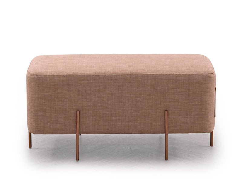 Divani Casa Adler Modern Brown Fabric Ottoman