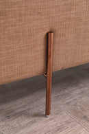 Divani Casa Adler Modern Brown Fabric Ottoman