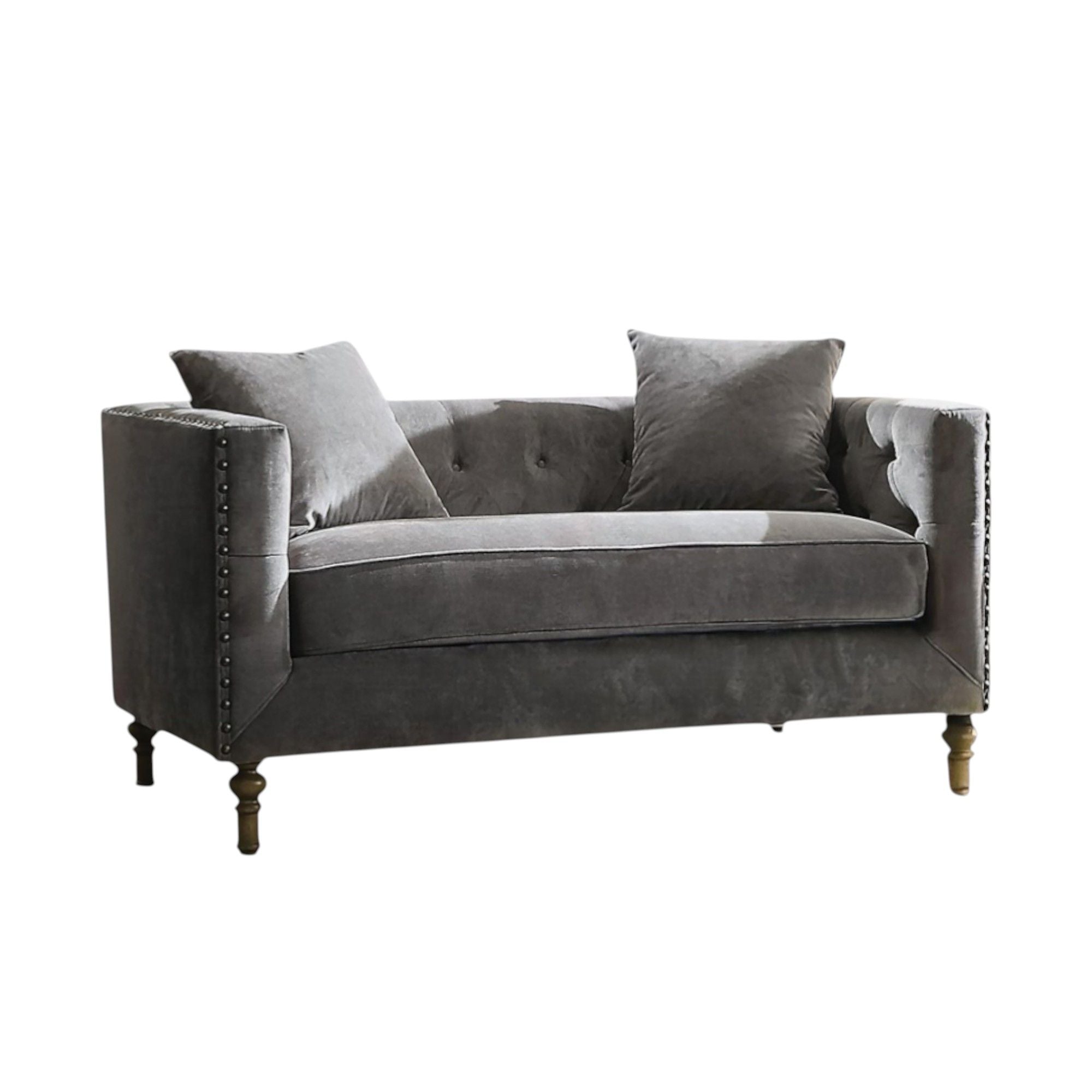 Sidonia - Loveseat With 2 Pillows - Gray