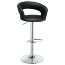 Barraza 29-inch Adjustable Height Bar Stool Black / White and Chrome
