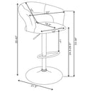 Barraza 29-inch Adjustable Height Bar Stool Black / White and Chrome