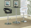 Barraza 29-inch Adjustable Height Bar Stool Black / White and Chrome