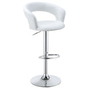 Barraza 29-inch Adjustable Height Bar Stool Black / White and Chrome
