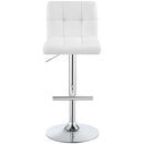 Lenny Upholstered Adjustable Bar Stool Black / White (Set of 2)