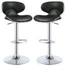 Edenton Upholstered Adjustable Bar Stool Black (Set of 2)