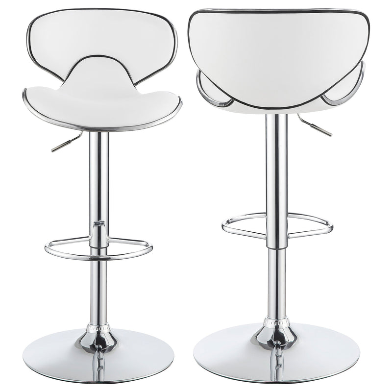 Edenton Upholstered Adjustable Bar Stool Black (Set of 2)
