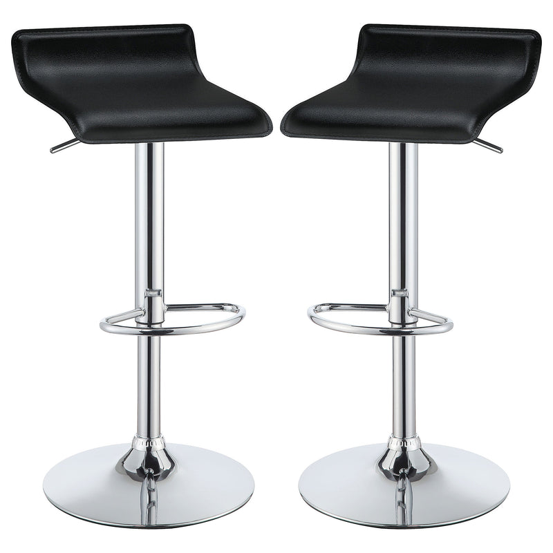 Bidwell Upholstered Adjustable Bar Stool Black (Set of 2)