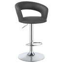Barraza 29-inch Adjustable Height Bar Stool Grey and Chrome