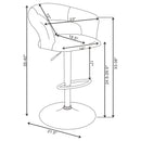 Barraza 29-inch Adjustable Height Bar Stool Grey and Chrome