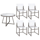 Jillian  Round Mirror Top Dining Set Black Nickel
