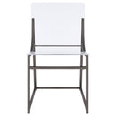 Jillian  Round Mirror Top Dining Set Black Nickel