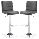 Bianca Upholstered Adjustable Bar Stool Black (Set of 2)