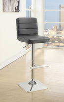 Bianca Upholstered Adjustable Bar Stool Black (Set of 2)