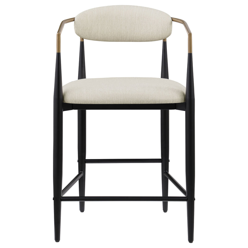 Tina Fabric Upholstered Bar Chair Beige (Set of 2)