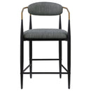 Tina Fabric Upholstered Bar Chair Dark Grey (Set of 2)