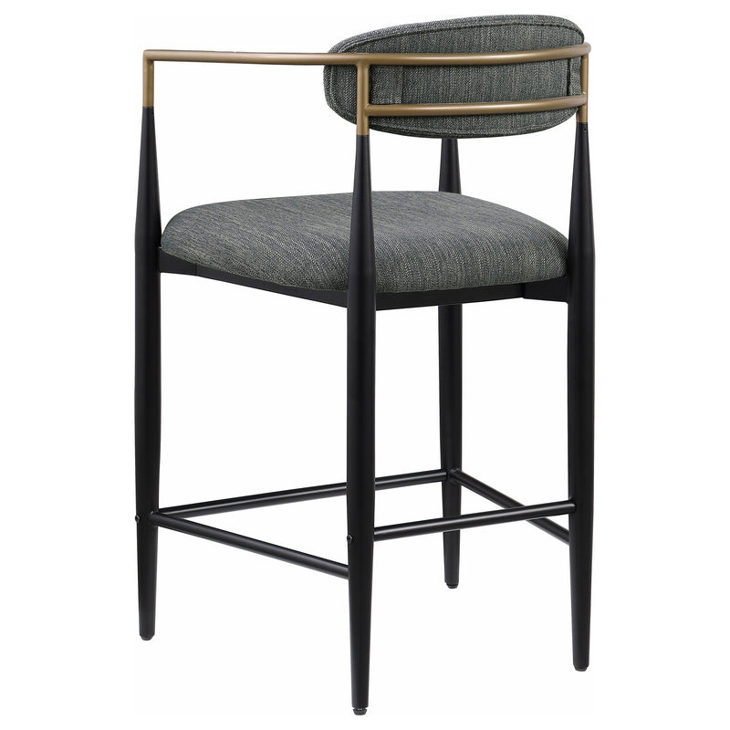 Tina Fabric Upholstered Bar Chair Dark Grey (Set of 2)