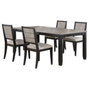 Elodie 5-piece Rectangular Extension Leaf Dining Set Black