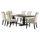 Phelps  Rectangular Dining Table Set Distressed Noir
