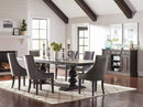 Phelps  Rectangular Dining Table Set Distressed Noir