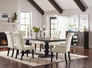 Phelps  Rectangular Dining Table Set Distressed Noir