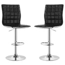 Ashbury Upholstered Adjustable Bar Stool Black / White (Set of 2)