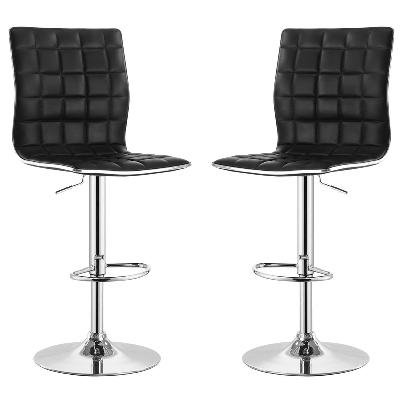 Ashbury Upholstered Adjustable Bar Stool Black / White (Set of 2)