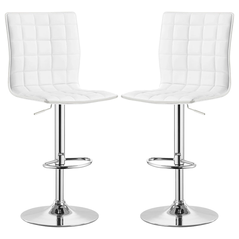 Ashbury Upholstered Adjustable Bar Stool Black / White (Set of 2)