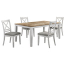 Hollis  Rectangular Dining Table Set Brown and White