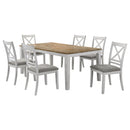 Hollis  Rectangular Dining Table Set Brown and White