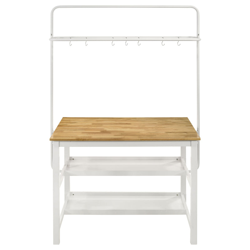 Edgeworth  Kitchen Island Counter Table Set White