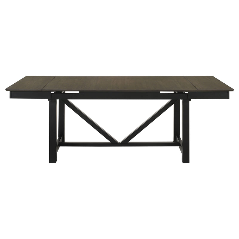 Malia  Refractory Extension Leaf Dining Table Set Oak