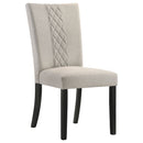 Malia Fabric Upholstered Dining Side Chair Beige (Set of 2)