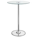 Thea Round 28-inch Glass Top LED Bistro Bar Table Chrome