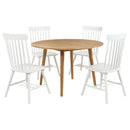 Andrews Round Wood Dining Room Table Set Light Ash