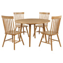 Andrews Round Wood Dining Room Table Set Light Ash