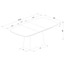 Potero 73-inch Faux Marble Extension Leaf Dining Table Black