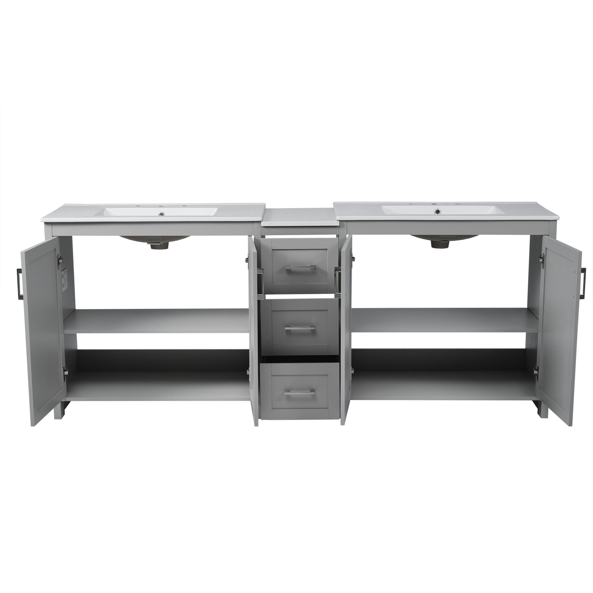 Double Sink Bathroom Vanity With Quartz Countertop
