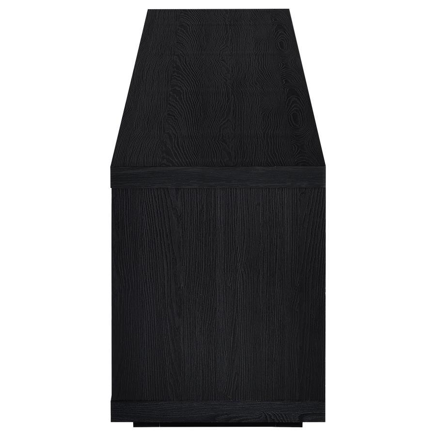 Deiter - 79" TV Stand Fireplace Media Console - Black