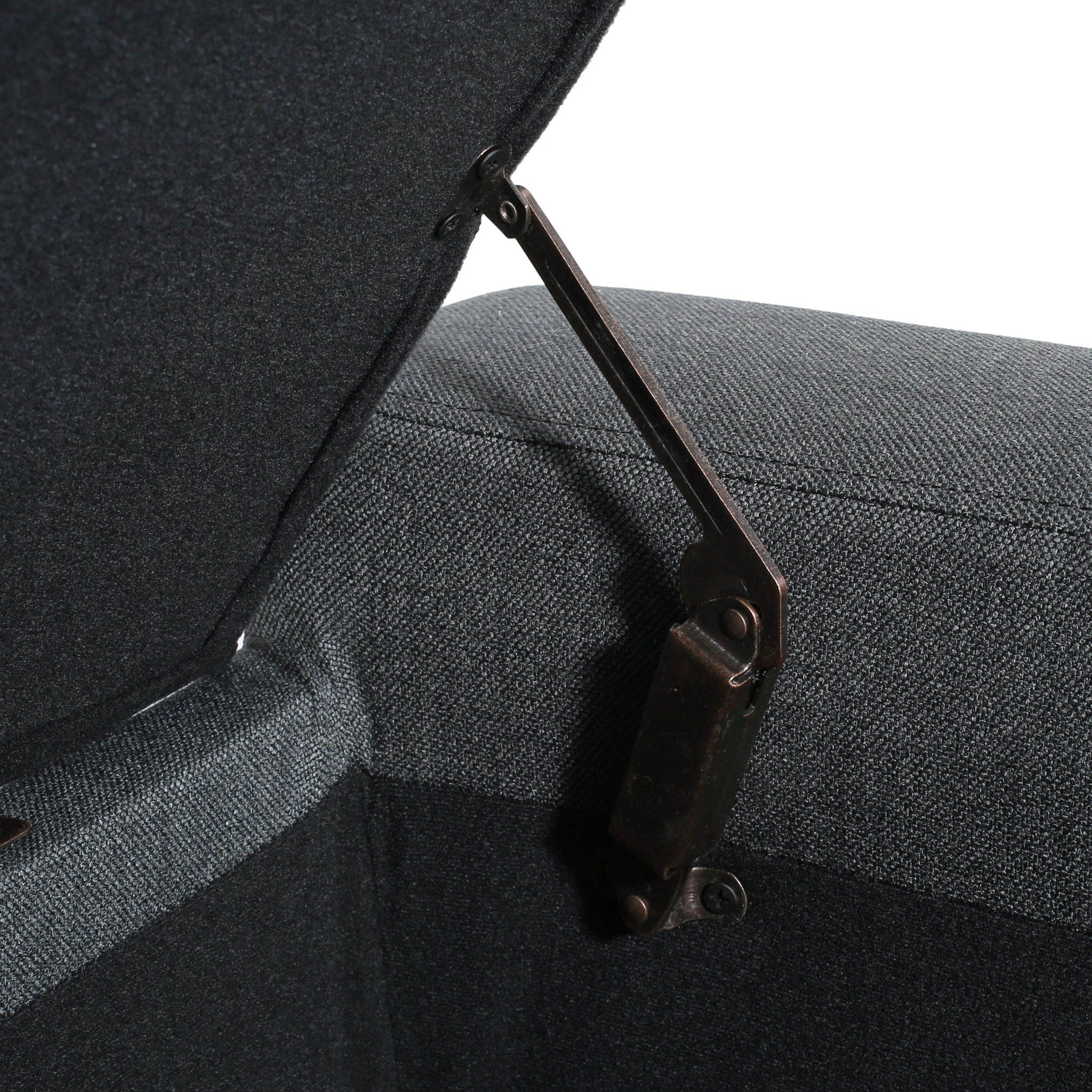 Contemporary Storage Ottoman With Tufted Top - Dark Gray