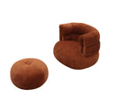 Divani Casa Shay - Modern Burnt Orange Fabric Accent Chair + Ottoman