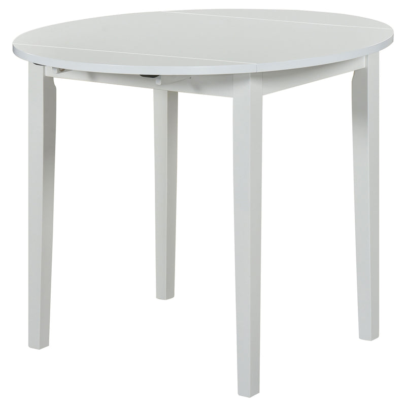 Bucknell 3-piece Round Drop Leaf Dining Table Set White