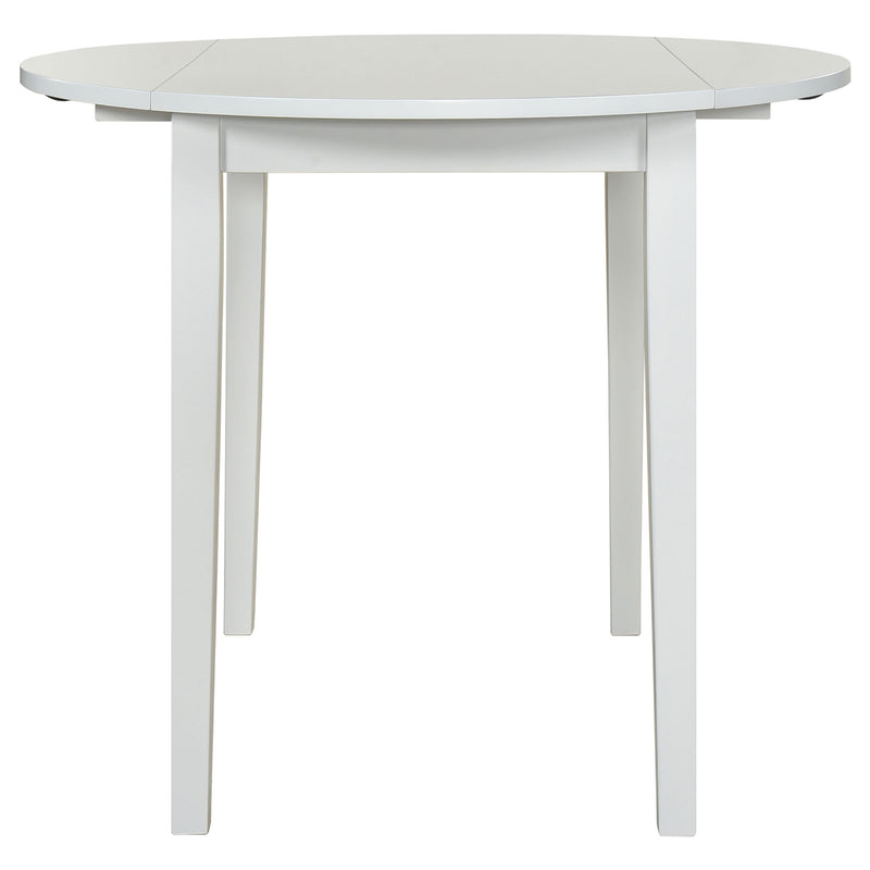 Bucknell 3-piece Round Drop Leaf Dining Table Set White