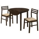 Bucknell  Round Drop Leaf Dining Table Set Cappuccino