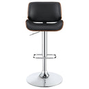 Folsom Upholstered Adjustable Bar Stool Black / Ecru and Chrome