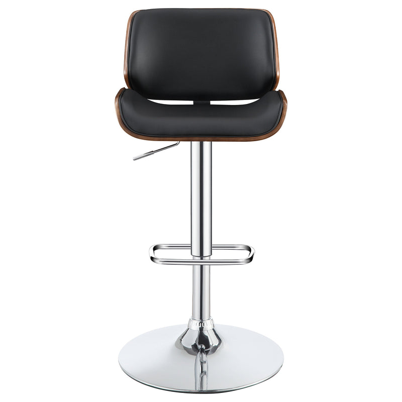 Folsom Upholstered Adjustable Bar Stool Black / Ecru and Chrome