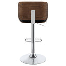 Folsom Upholstered Adjustable Bar Stool Black / Ecru and Chrome