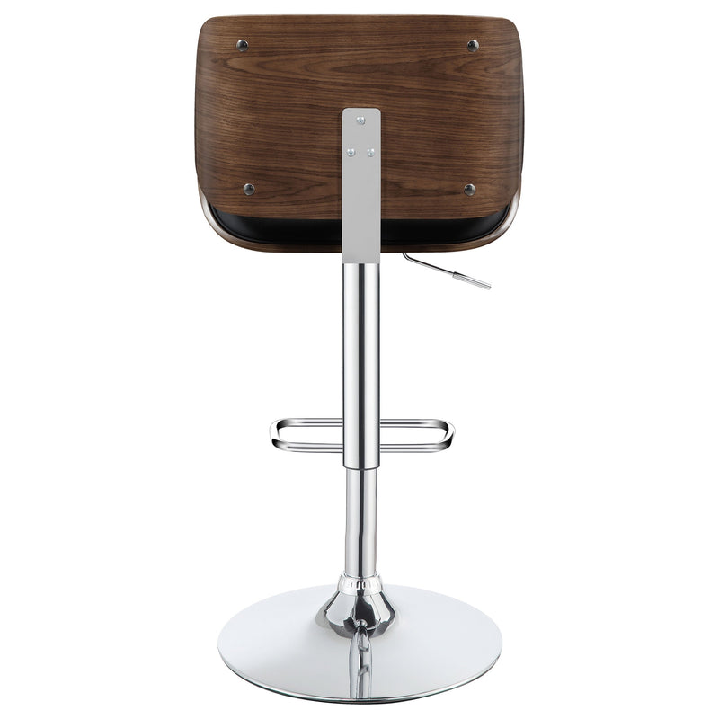 Folsom Upholstered Adjustable Bar Stool Black / Ecru and Chrome