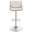 Folsom Upholstered Adjustable Bar Stool Black / Ecru and Chrome