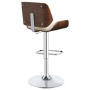Folsom Upholstered Adjustable Bar Stool Black / Ecru and Chrome