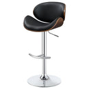 Harris Adjustable Bar Stool Black / Ecru and Chrome
